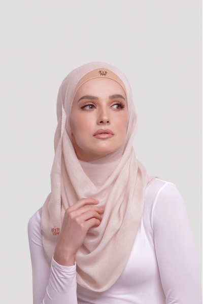 COTTON VOILE SHAWL - PEACH